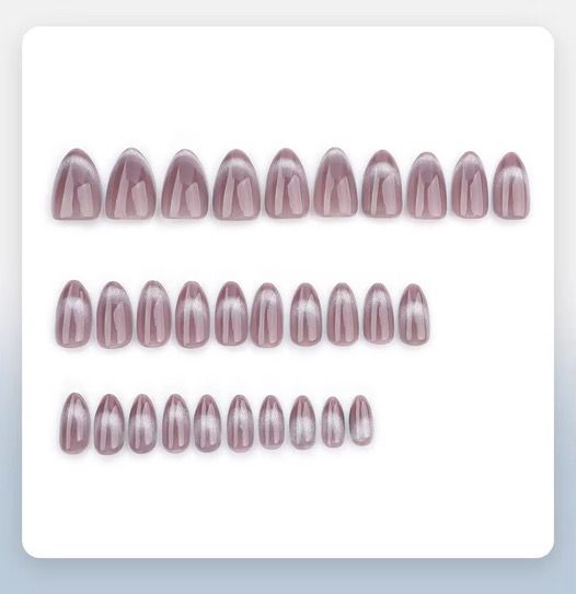 French Cat-eye Translucent Gray Nails